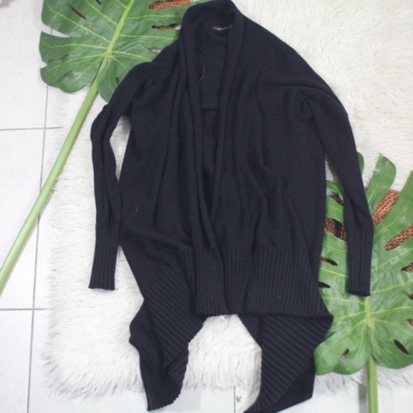 ZARA Knit Black Open Front Cardigan Sweater Medium - Picture 3 of 3